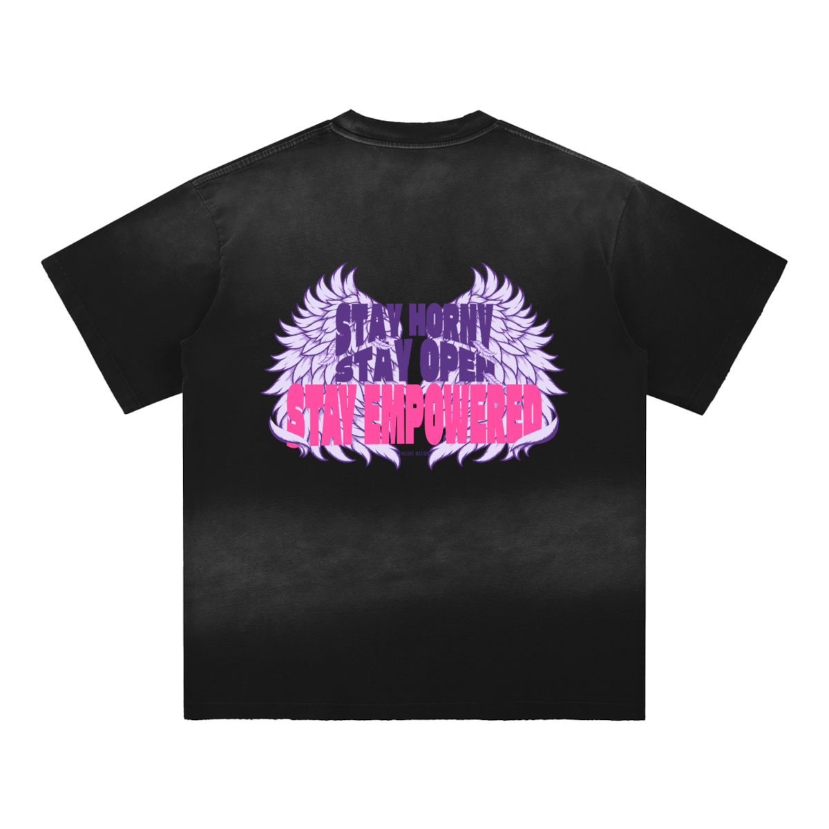 Stay Horny Angel Wings Graphic Tee