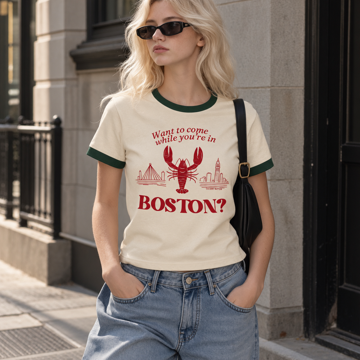 Want to Come While You're in Boston? Ringer Tee