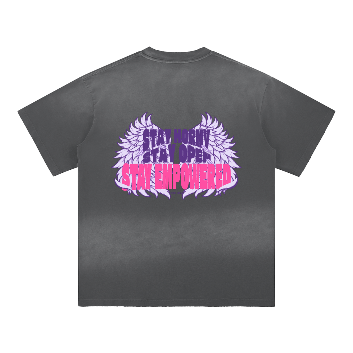 Stay Horny Angel Wings Graphic Tee