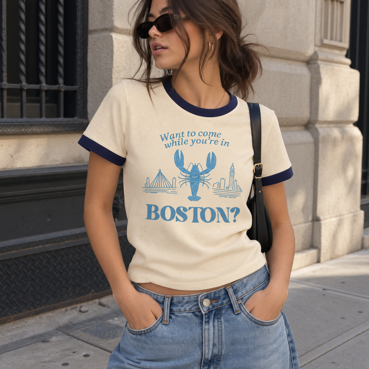 Want to Come While You're in Boston? Ringer Tee