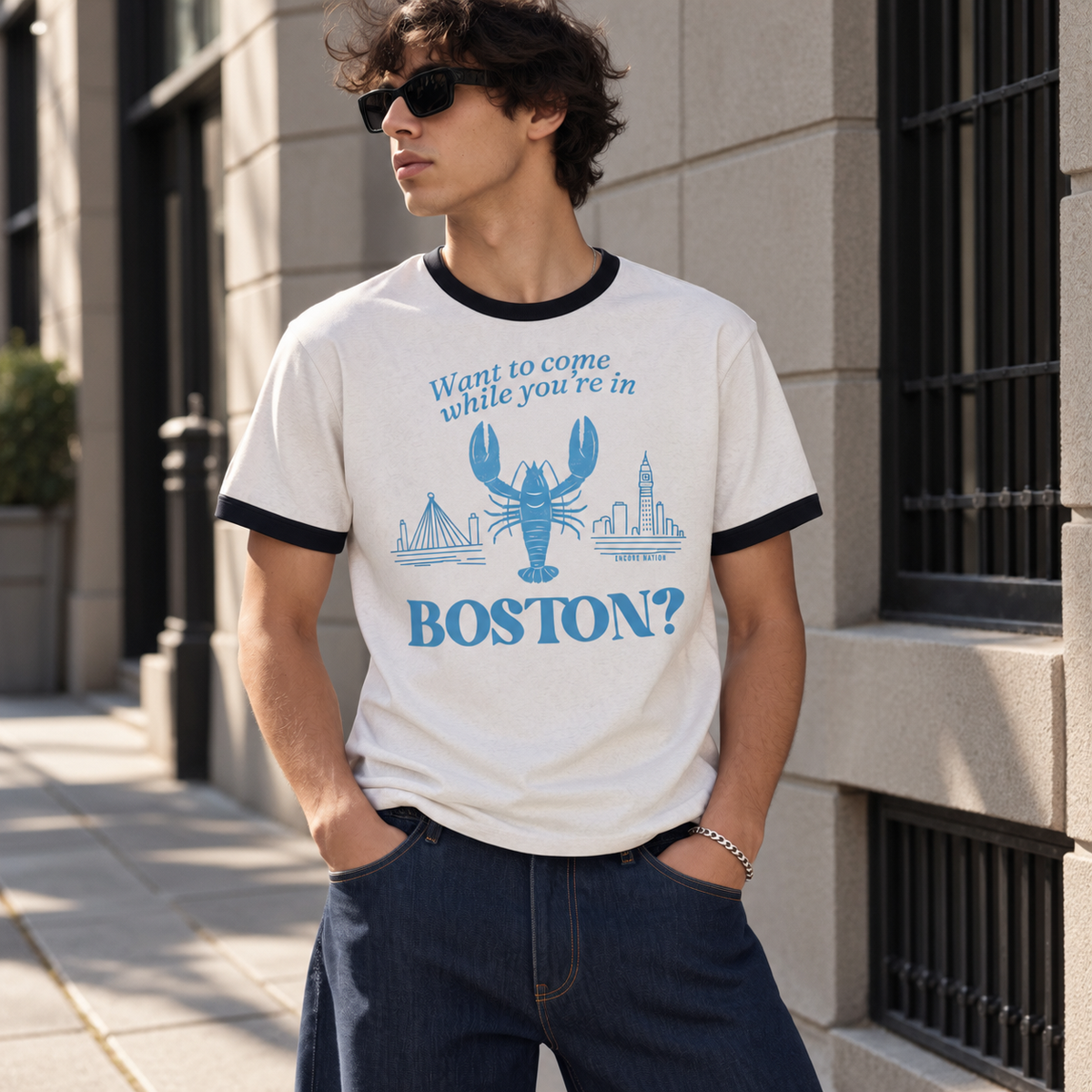 Want to Come While You're in Boston? Ringer Tee