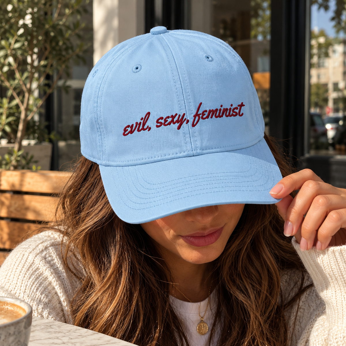 Evil, Sexy, Feminist Washed Cotton Hat